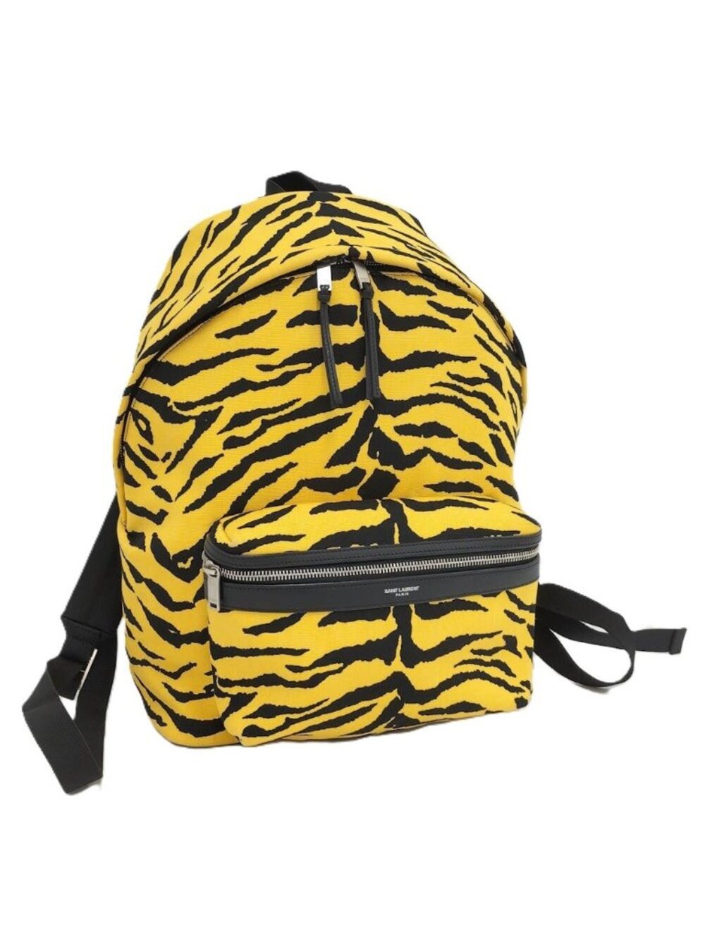 Saint Laurent Paris Fabric Backpack Zebra Canvas Yellow